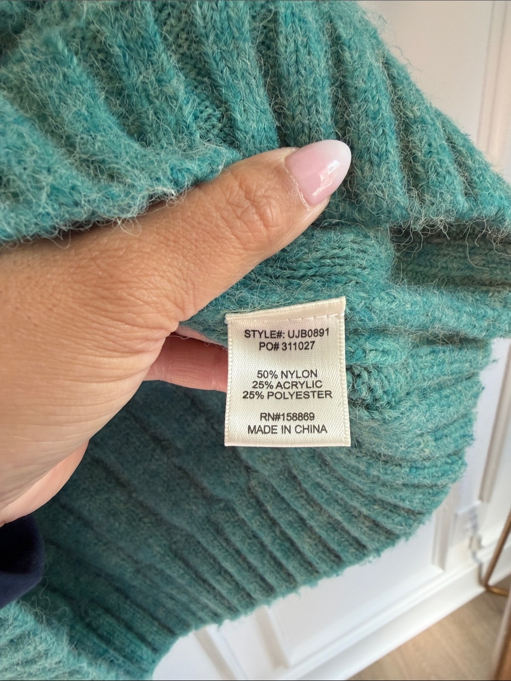 Promesa Teal Ribbed Button-Front Cropped Cardigan - Picture 4 of 4